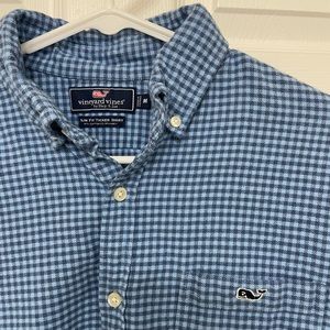Vineyard Vines button down shirt, size medium, blue soft plaid, used a few times